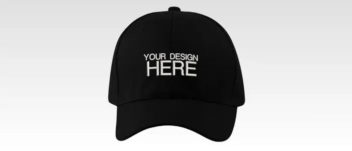 custom embroidered black hat for brand