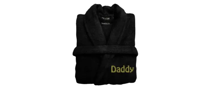 monogrammed black robe for father's day