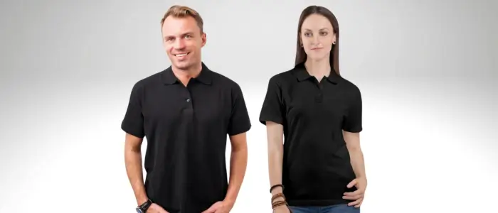 black polo shirts for women & men