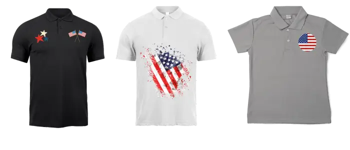 custom polo shirts with stylish american flag prints