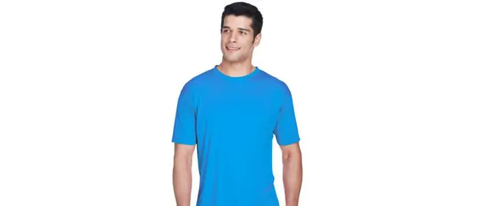 men wearing short sleeve performance t-shirt