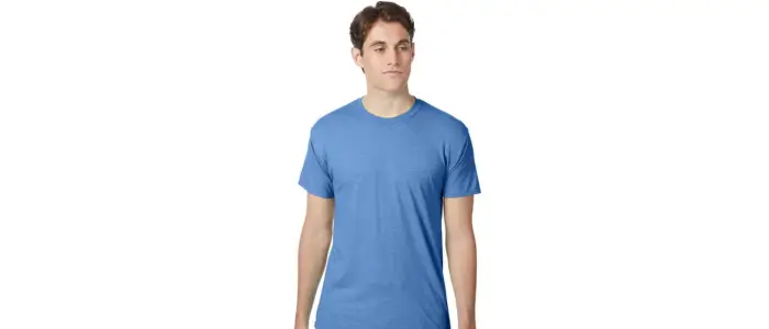 men wearing tri-blend t-shirt