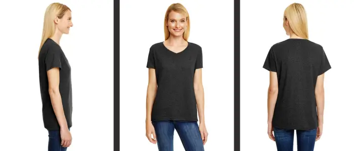 women wear black color perfect-t triblend v-neck t-shirt