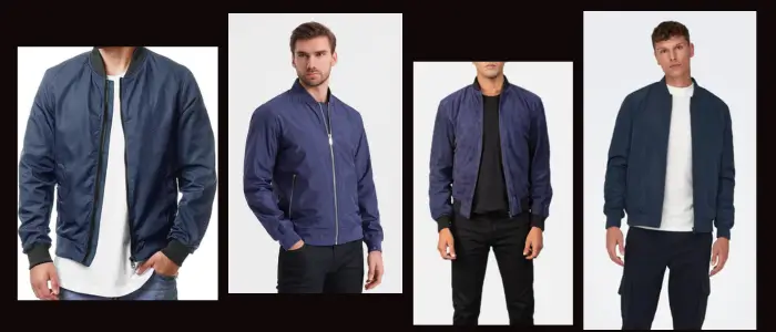 men's wearing   blue bomber Jackets for different occasion