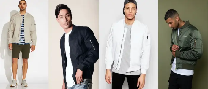 four men wear bomber jacket 