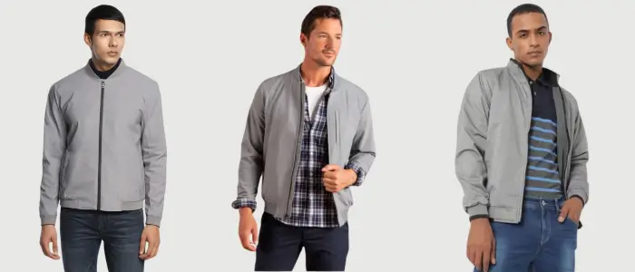 men's in  gray bomber jackets 