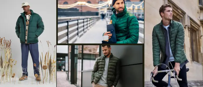 green puffer jacket for men