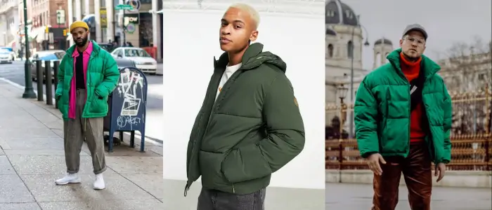 people in green puffer jacket