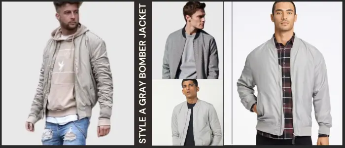 men's wearing gray bomber jacket 