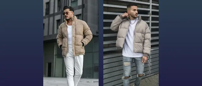 men wear casual puffer jackets 