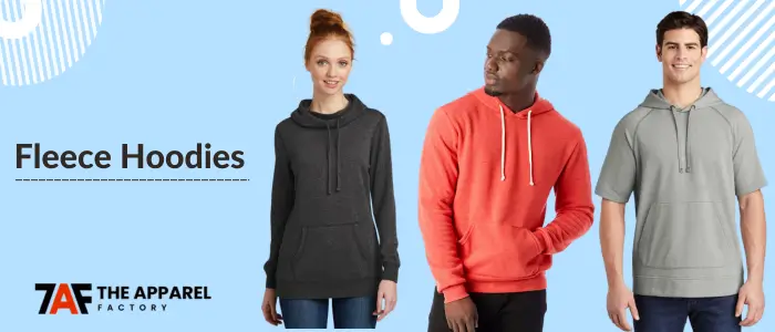 men and women wearing fleece hoodies