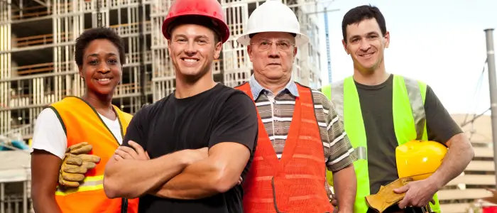 men and women wearing safety workwear