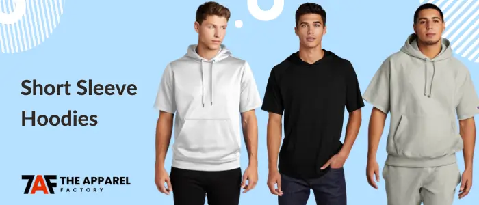 men's wearing short sleeve hoodies