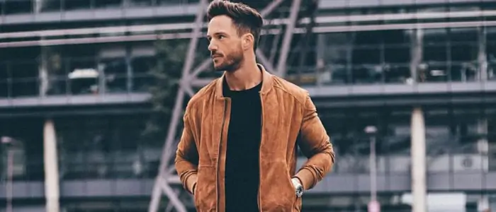 men in smart-casual bomber jacket