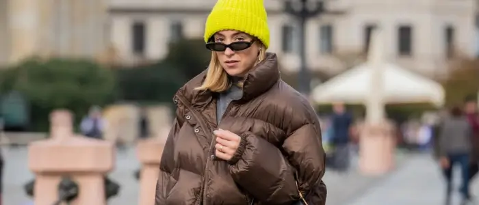 women in brown puffer jacket