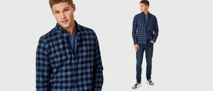 men in checkered shirt