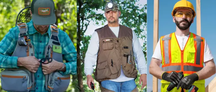 three man wear functional vests