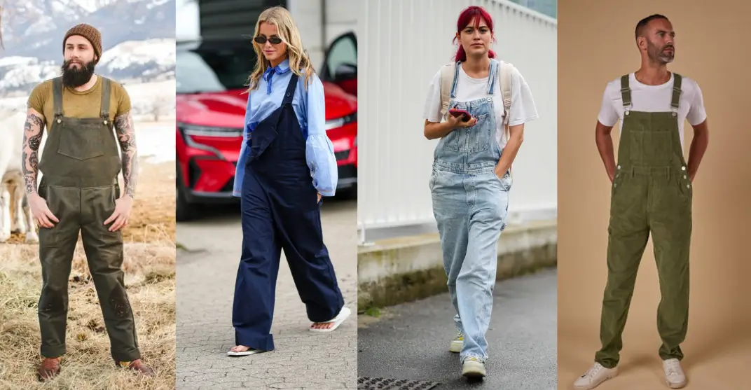 men and women wearing different types of overralls