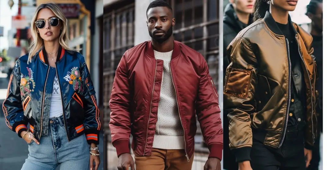 men and women in bomber jacket