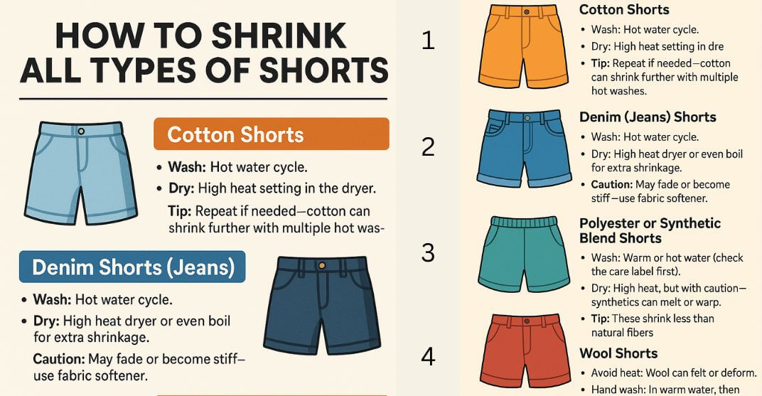 How to Shrink Shorts Based on Fabric Type