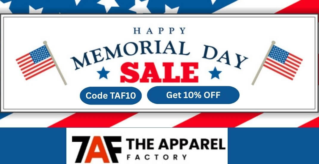 Code TAF10 Memorial Day Sale 2025: Get 10% OFF Apparel with Code TAF10