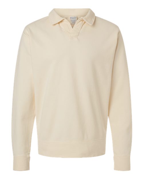 Comfortwash By Hanes GDH490 Garment-Dyed Polo Collar Sweatshirt