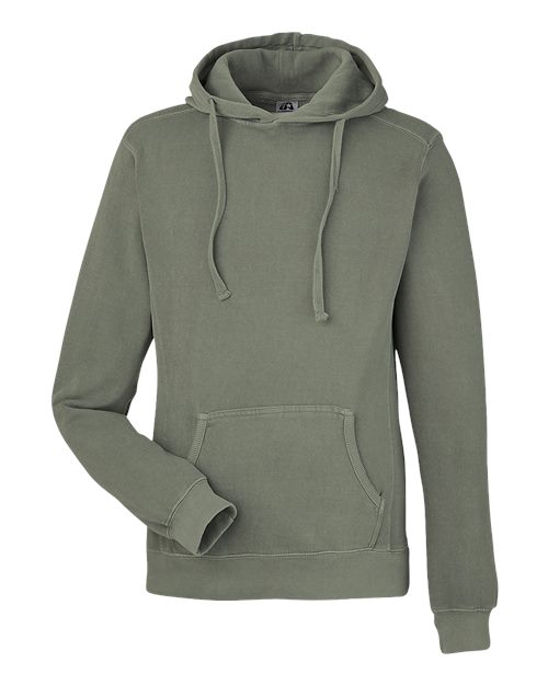 J. America 8730 Pigment-Dyed Fleece Hooded Sweatshirt