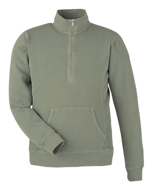 J. America 8732 Pigment-Dyed Fleece Quarter-Zip Pullover
