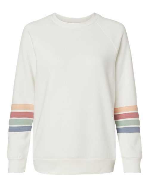 Mv Sport W23152 Women's Striped Sleeves Crewneck Sweatshirt
