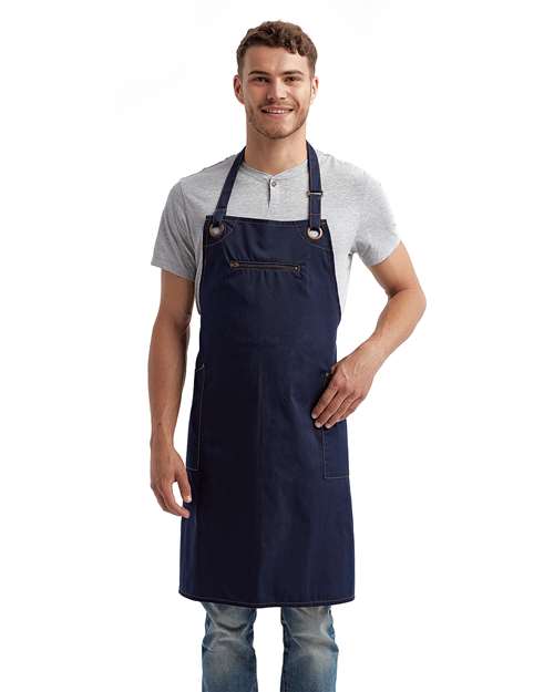 Artisan Collection By Reprime RP121 Barley Stitch Recycled Bib Apron with Pockets