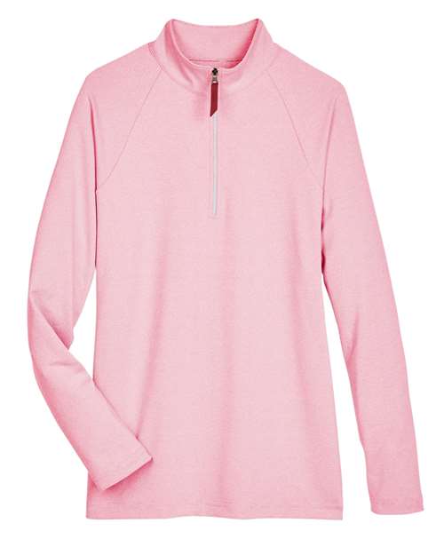 Devon & Jones DG480W Women's CrownLux Performance® Clubhouse Micro-Stripe Quarter-Zip Pullover
