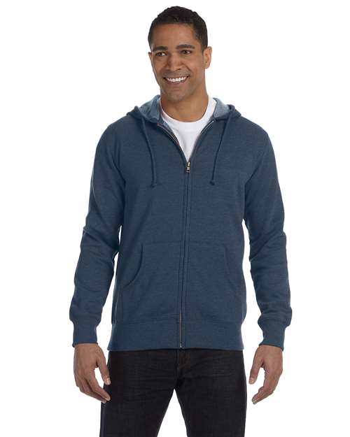 Econscious EC5680 Heathered Full-Zip Hooded Sweatshirt