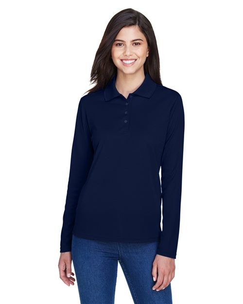 Core365 78192 Women's Pinnacle Performance Long Sleeve Piqué Polo