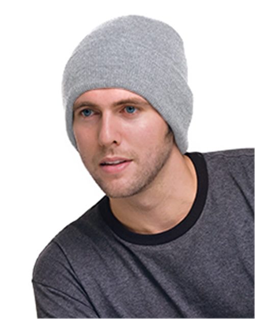 Bayside 3825 USA-Made 12'' Knit Cuffed Beanie