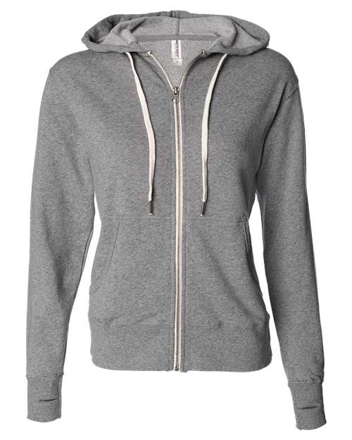 Independent Trading Co. PRM90HTZ Heathered French Terry Full-Zip Hooded Sweatshirt
