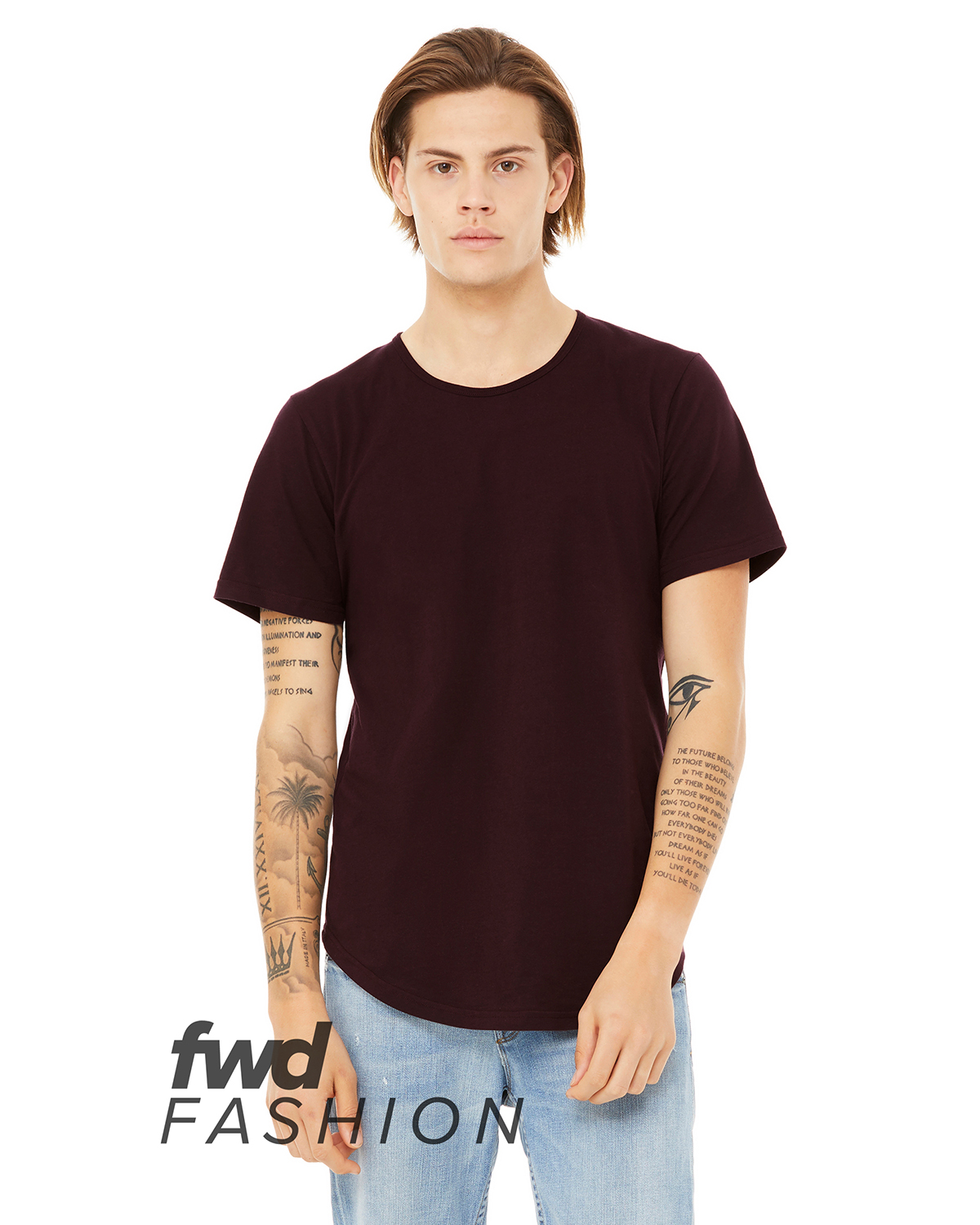 Bella + Canvas 3003C FWD Fashion Men's Curved Hem Short Sleeve T-Shirt
