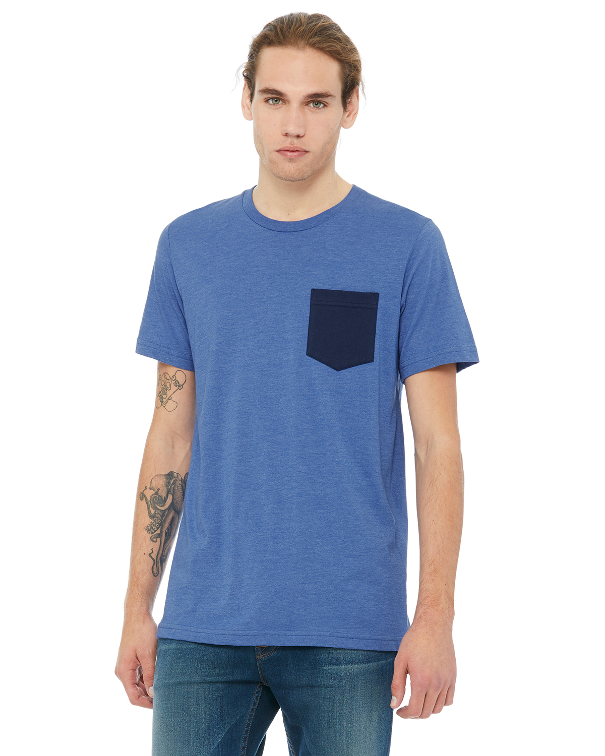 Bella + Canvas 3021 Men's Jersey Short-Sleeve Pocket T-Shirt