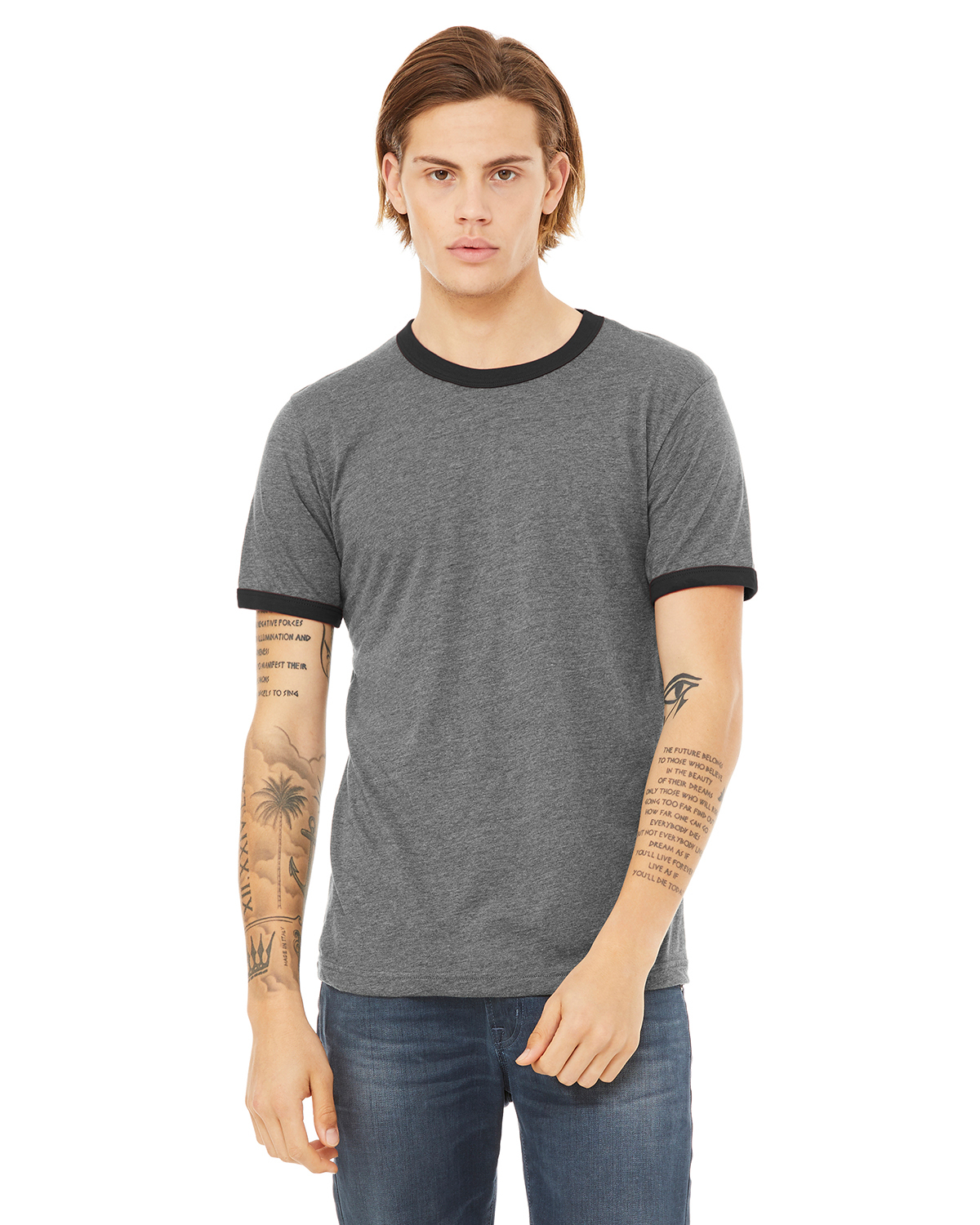 Bella + Canvas 3055C Men's Jersey Short-Sleeve Ringer T-Shirt