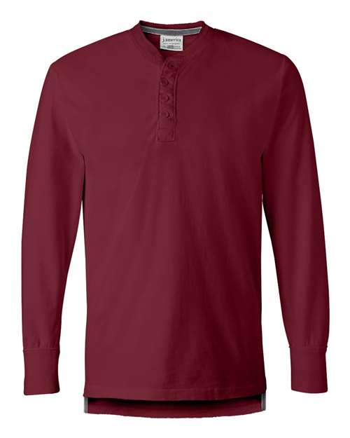 J. America 8244 Vintage Brushed Jersey Henley