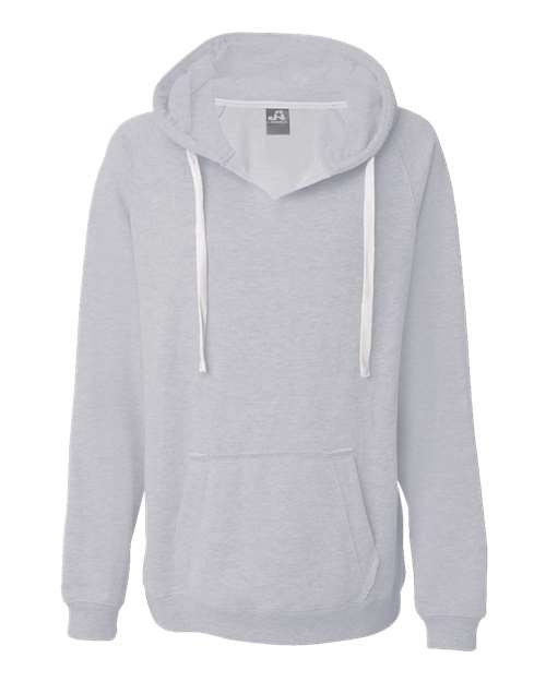 J. America 8836 Women's Sueded V-Neck Hooded Sweatshirt