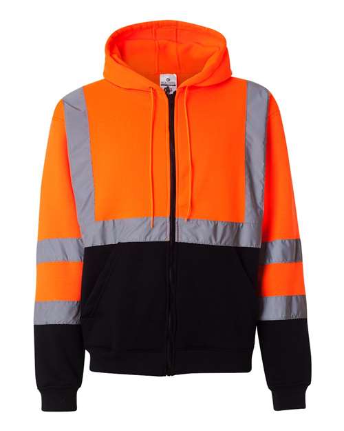 Kishigo JS102-103 Hi-Vis Full-Zip Hooded Sweatshirt