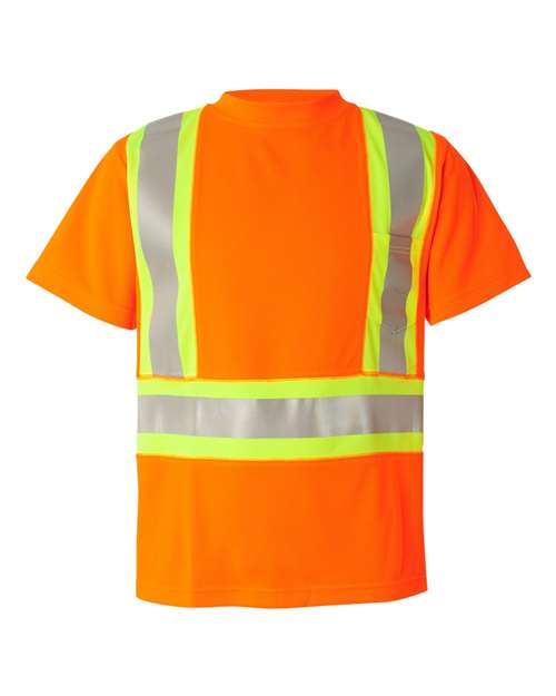 Kishigo 9120-9121 Class 2 Flat Stitch Self-Fabric Panels T-Shirt