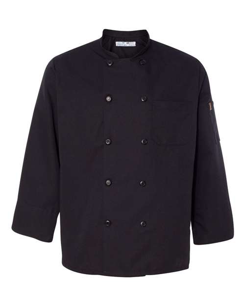 Chef Designs 0425 Ten Pearl Button Black Coat