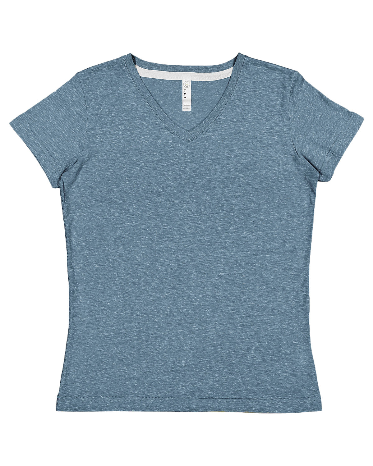 LAT 3591 Women's V-Neck Harborside Melange Jersey T-Shirt