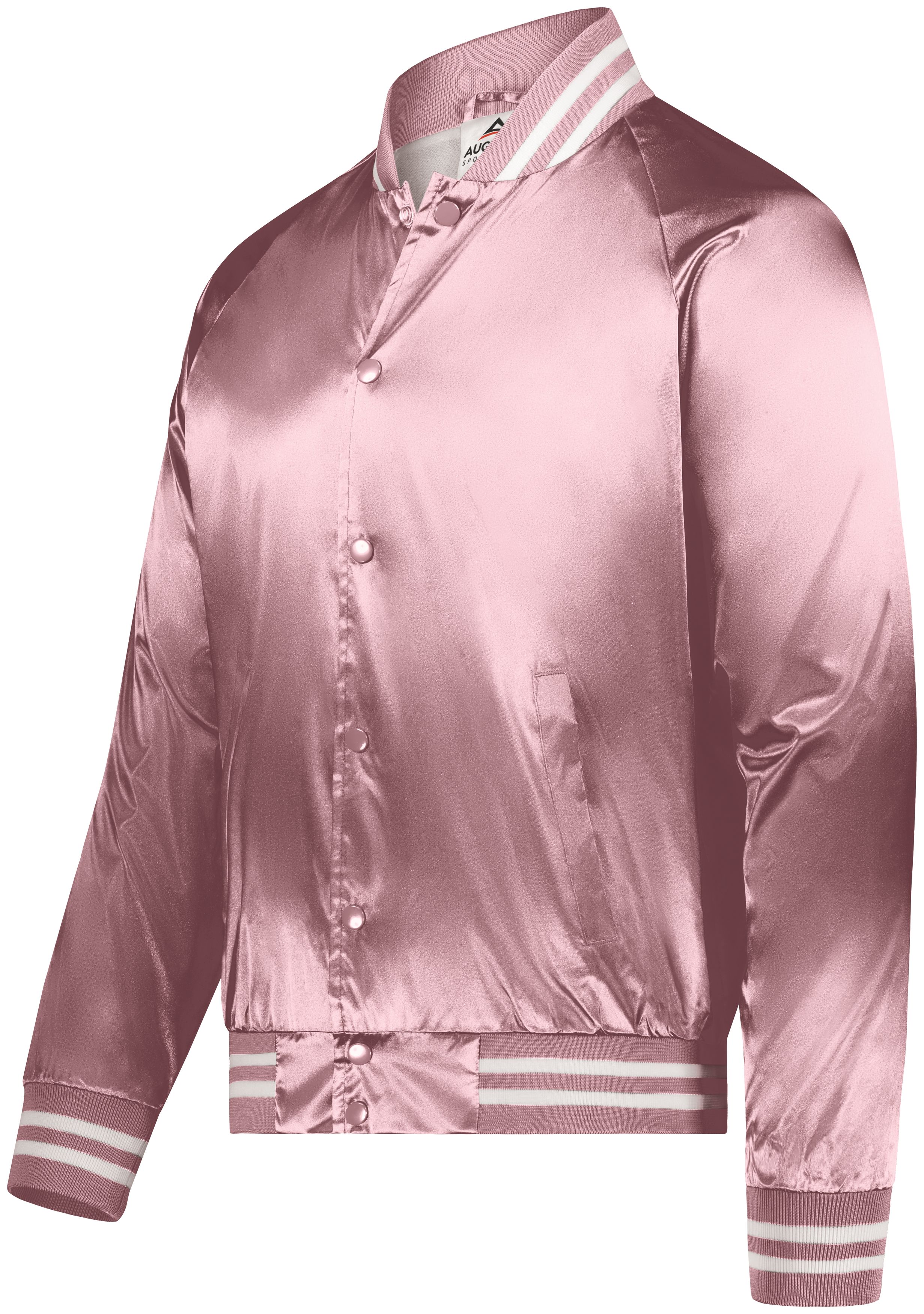 Augusta Sportswear 3610 Satin Baseball Jacket/Striped Trim