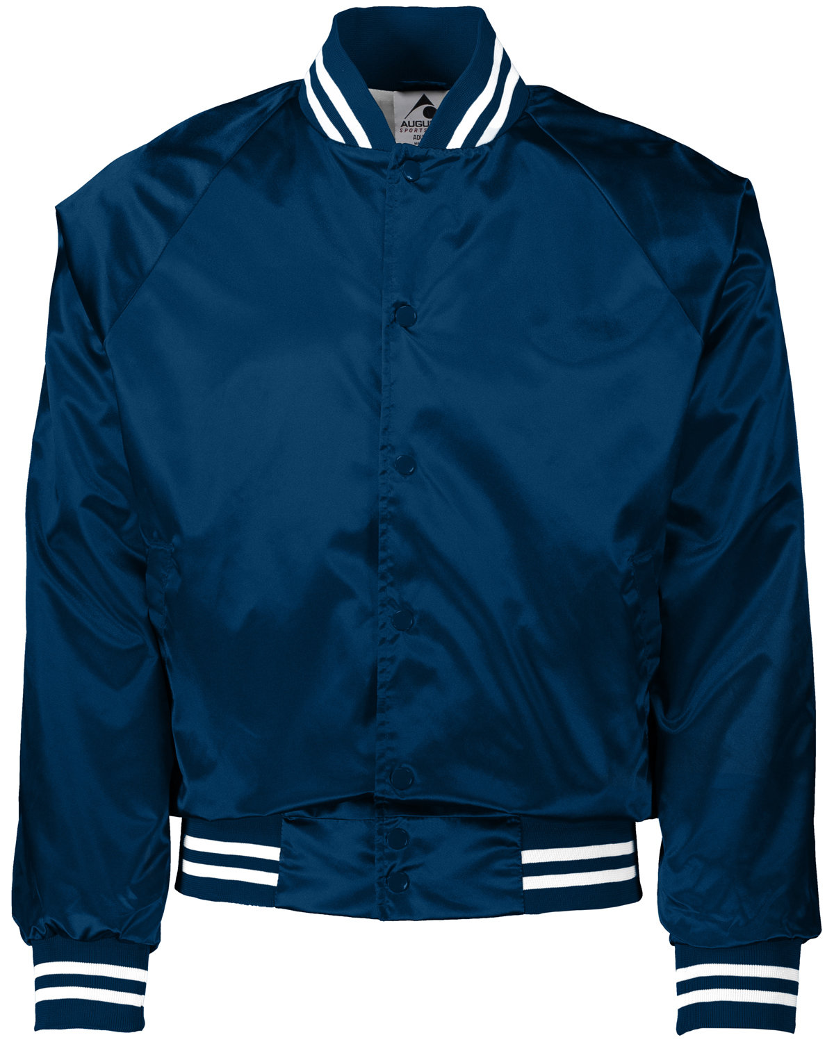 Augusta Sportswear 3610 Unisex Striped Trim Satin Baseball Jacket