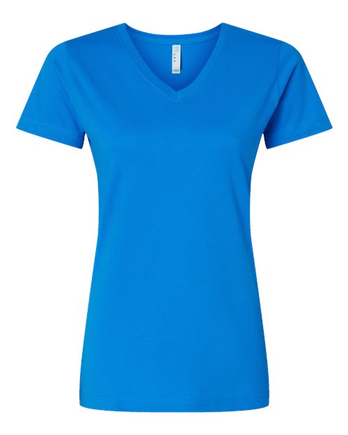 Lat 3507 Women's Fine Jersey V-Neck Tee