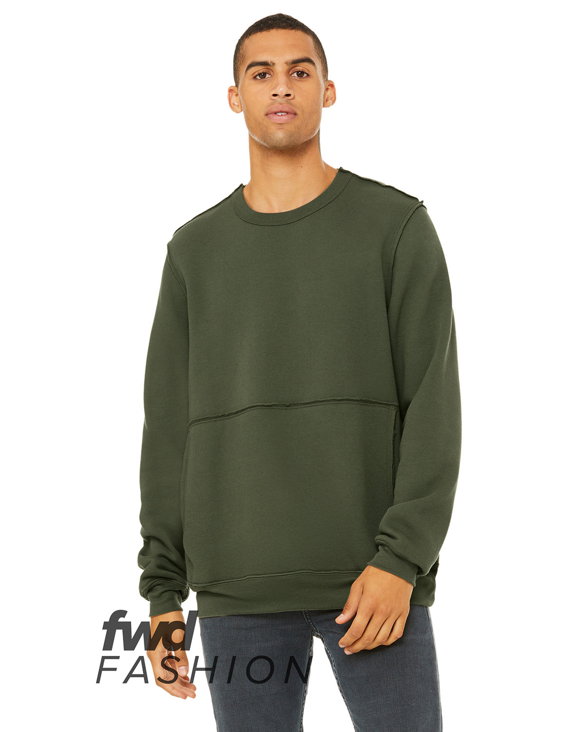 Bella + Canvas 3743 FWD Fashion Unisex Raw Seam Crewneck Pullover