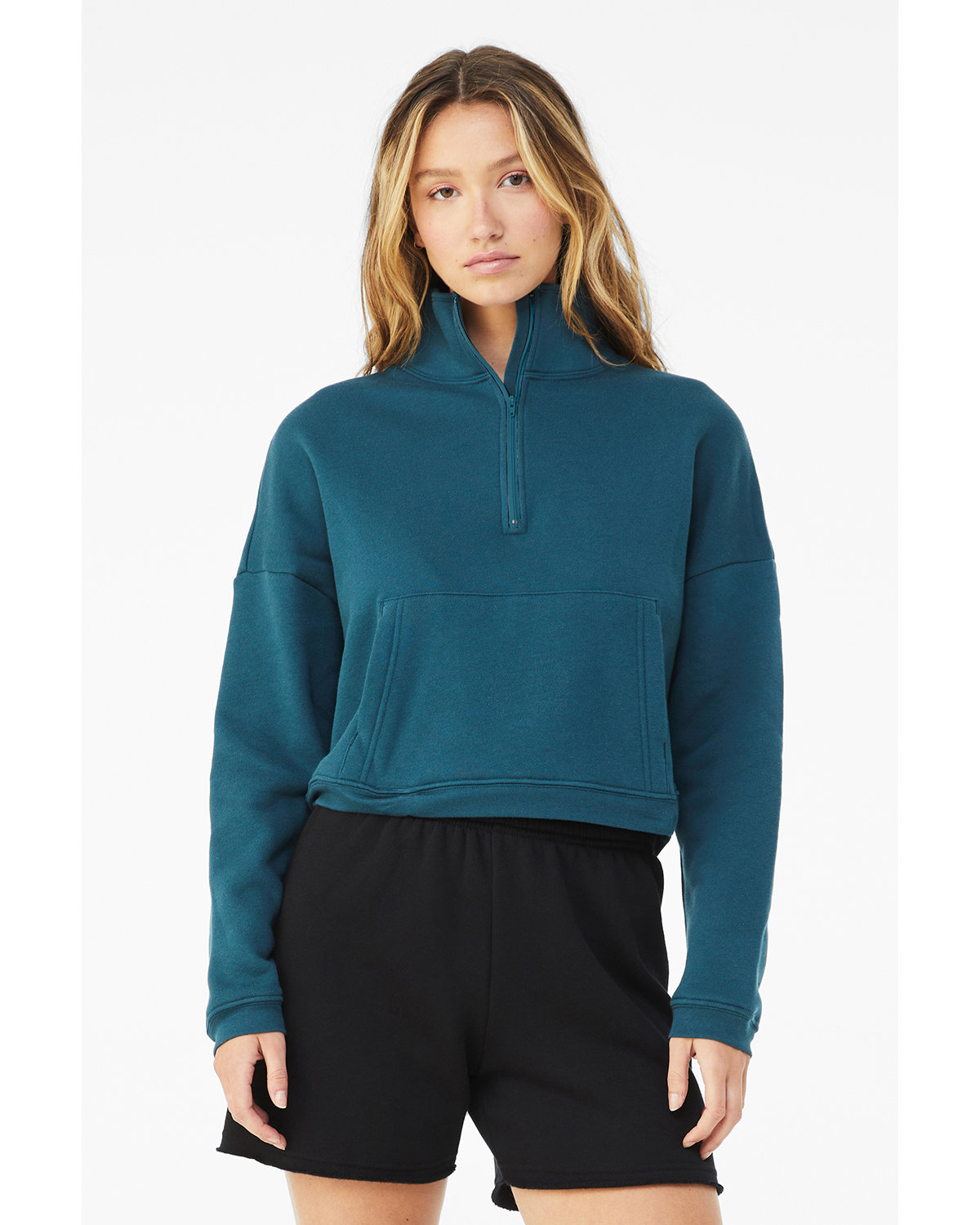 Bella + Canvas 3953 Women's Sponge Fleece Half-Zip Pullover Sweatshirt
