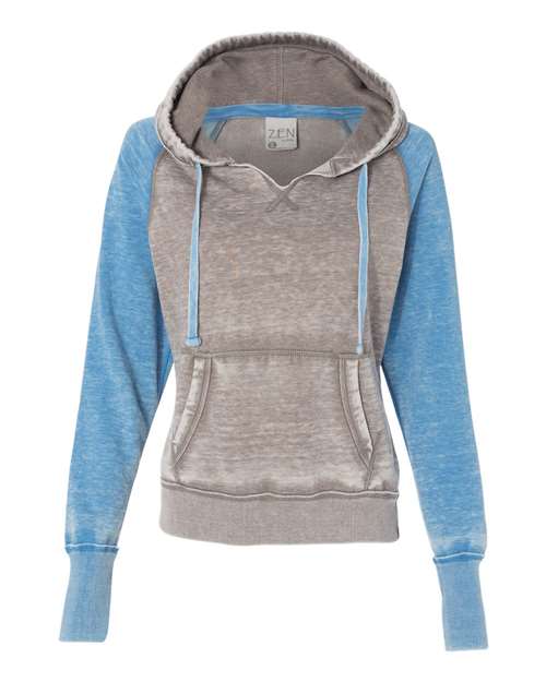 J. America 8926 Women's Zen Fleece Raglan Hooded Sweatshirt